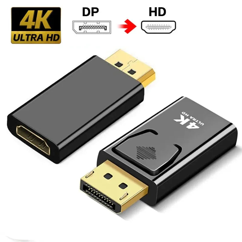 4K DP to HDMI-compatible Converter Displayport to 1080P HDTV Computer Monitor Audio Video Adapter